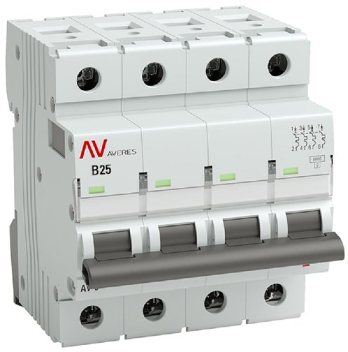 Выключатель автоматический EKF Averes AV-6 4п 25А B 6кА фото Выключатель автоматический EKF Averes AV-6 4п 25А B 6кА картинка